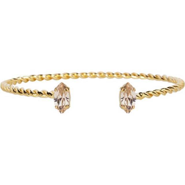 Petite Navette armband light silk - Light silk / Guld (Justerbar / One size)