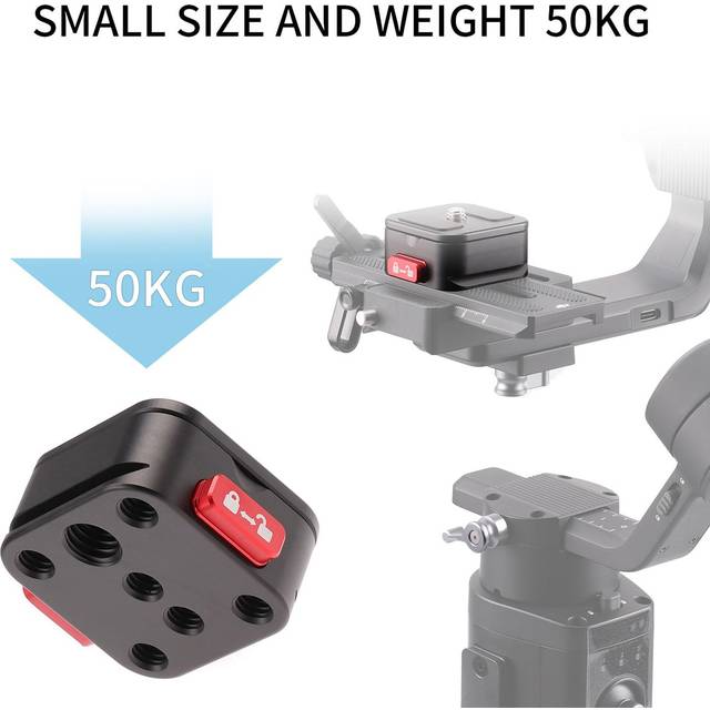 Quick Release Plate Tripod QR Plate Camera Mount Adapter Quick Setup Aluminum Alloy with 1/4 Inch black