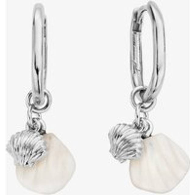 ChloBo Treasures Of Bali Dream Waves Sterling Silver Shell Oval Hoop Earrings SEH35143540