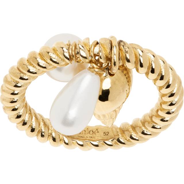 Chloé Gold Faux Pearl Ring - 9DC Vintage Gold - FR 52