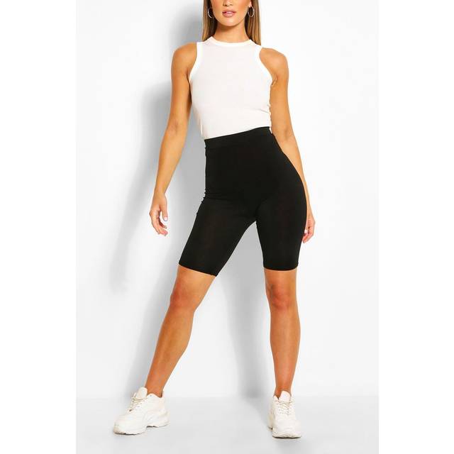 Womens Basic Solid Cycling Shorts - Black - 8