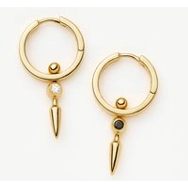 Kinetic Duality Spike Charm Hoop Earrings | 18ct Gold Vermeil Cubic Zirconia