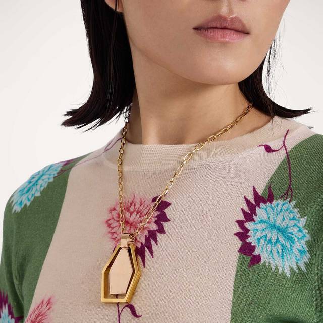 La DoubleJ Swinging Portal Necklace - Woman Jewelry Gold One Size