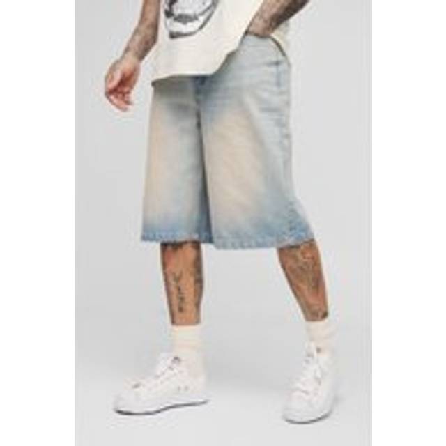 Tall Stonewash Relaxed Fit Jorts - Blue - 38