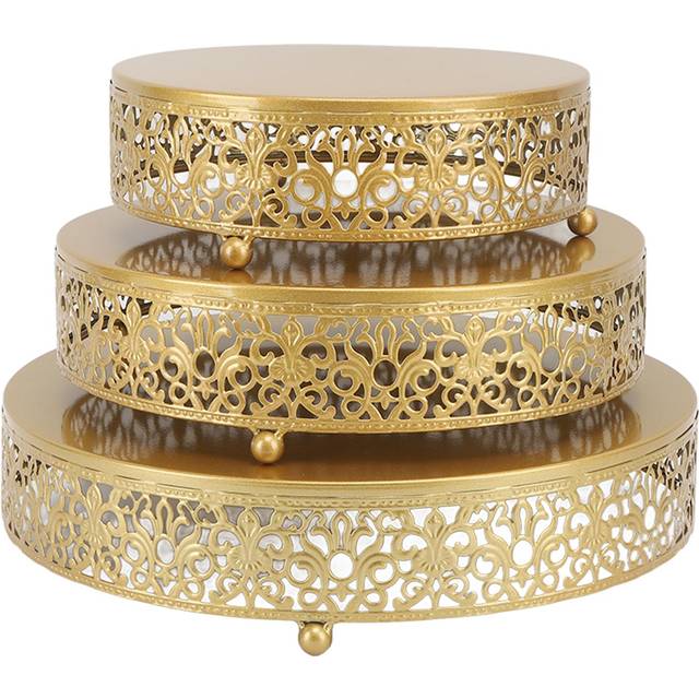 3 Piece Cake Stand Set Round Iron Cake Stands Dessert Cupcake Pastry Candy Display Plate for L