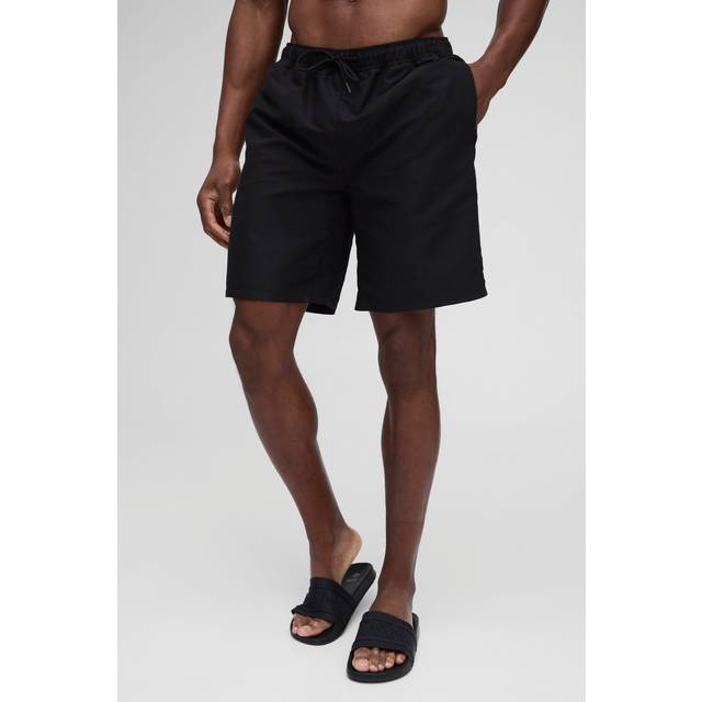 Long Length Swim Short in Black - L