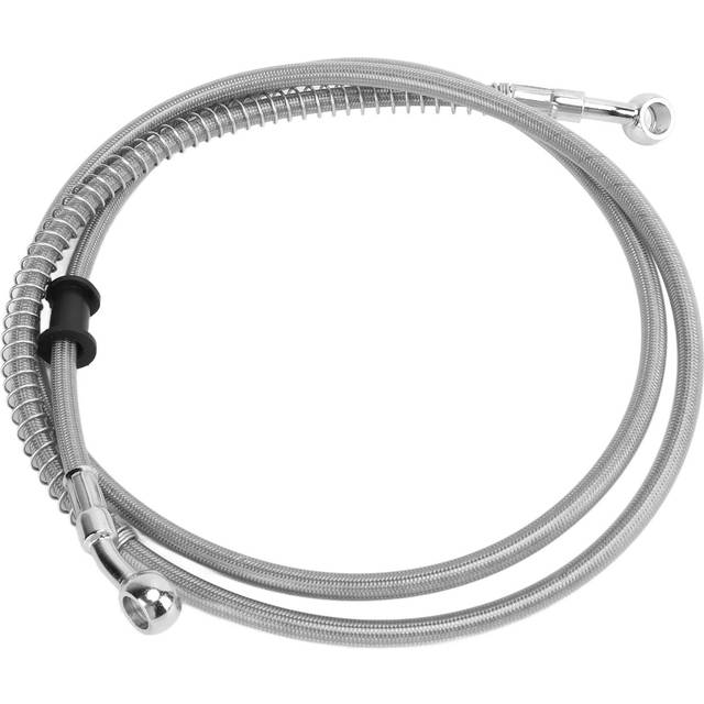 150cm59.1in Motorcycle Brake Line Silver Steel PVC Heat Insulation Universal Motorbike Accessory