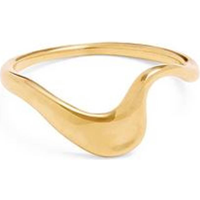 Katie Loxton Marina Wave Waterproof Gold Ring, Gold, Size S, Women