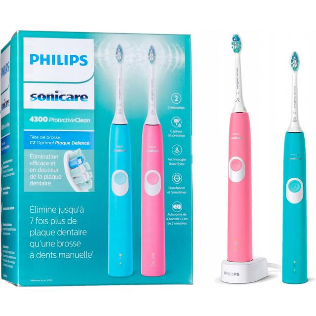 Philips Sonicare DUO 2 st. Elektriska tandborstar Turkos + Rosa