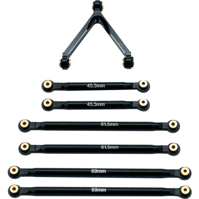 Aluminiumlegeringsstångsuppgraderingstillbehör Kompatibel med 1/24 Axial SCX24 90081 RC-bil svart