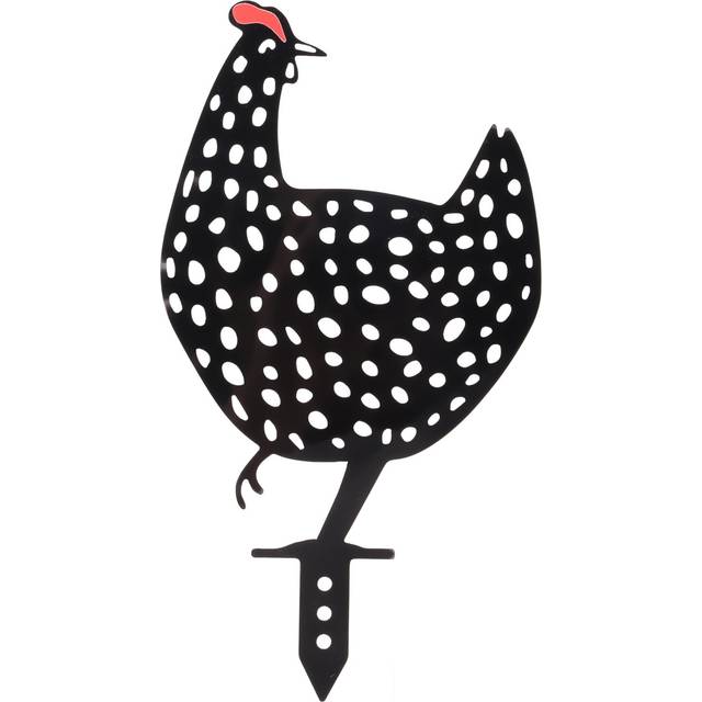 Rooster Silhouette Waterproof Acrylic Colorfast Hollowed Rich Details Black Rooster Stake for
