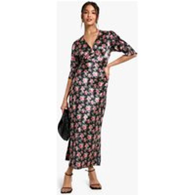Womens Floral Midaxi Tea Dress - Black - 18, Black