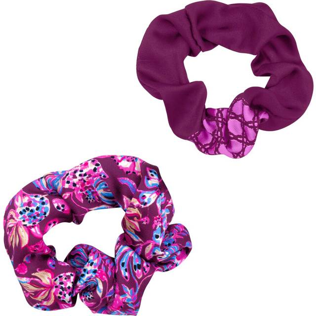 Lilly Pulitzer Pink Scrunchie Set  2-Pack Satin Scrunchies  Cute Hair Ties for Women and Girls  Amarena Cherry