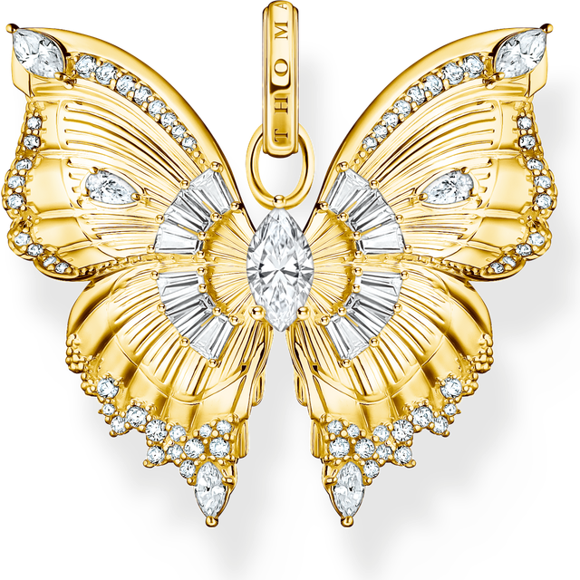 Thomas Sabo PE984-414-14 Anhänger butterfly mit Steinen vergoldet Damen