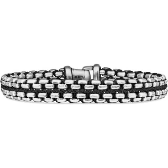 David Yurman - sterling silver Woven Box Chain bracelet (12mm) - men - Silver/Nylon - XL