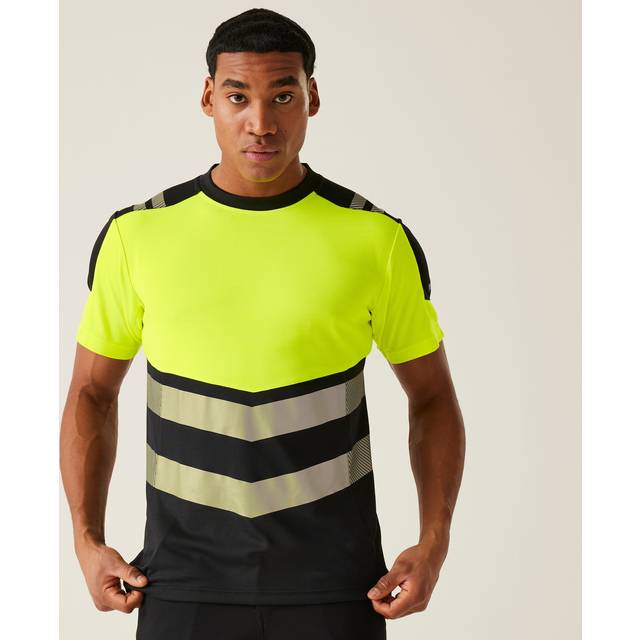 Regatta Professional Men's Durable Hi-vis X-pro T-shirt Class 1 Black Yellow, Size: S
