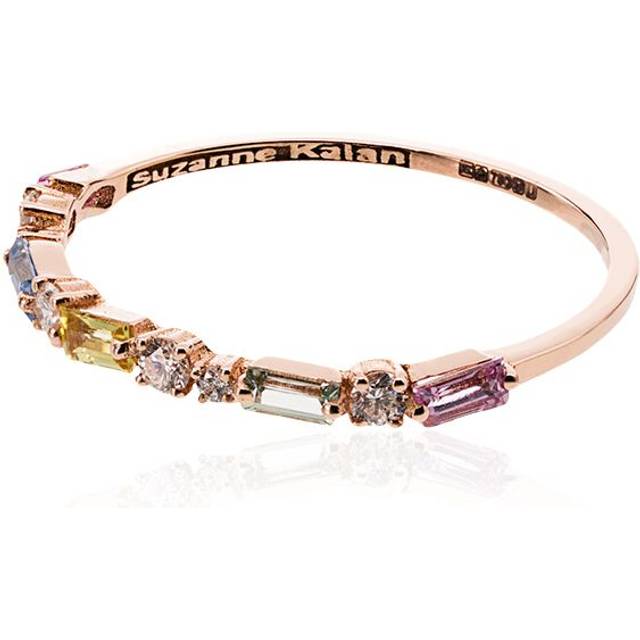 Suzanne Kalan - 18kt rose gold Firework diamond sapphire ring - women - Diamond/Sapphire/18kt Rose Gold - 6 1/2 - Pink