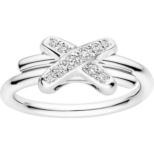 Chaumet White Gold and Diamond Jeux de Liens Ring - Silver - 49