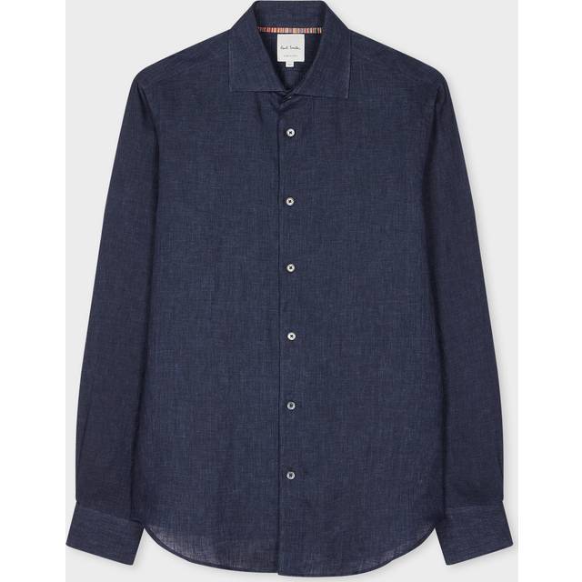 Paul Smith Slim-Fit Navy Linen Shirt Blue - 17