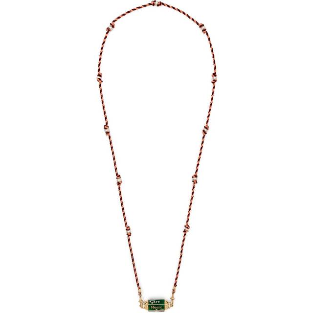 Marie Lichtenberg - 18kt yellow gold diamonds locket necklace - women - Fabric/Enamel/White Diamond/18kt Yellow Gold - One Size