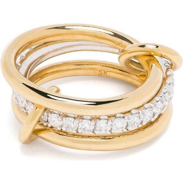 Spinelli Kilcollin - 18kt gold Eros diamond linked ring - women - 18kt Yellow Gold/White Diamond/18kt White Gold - 7