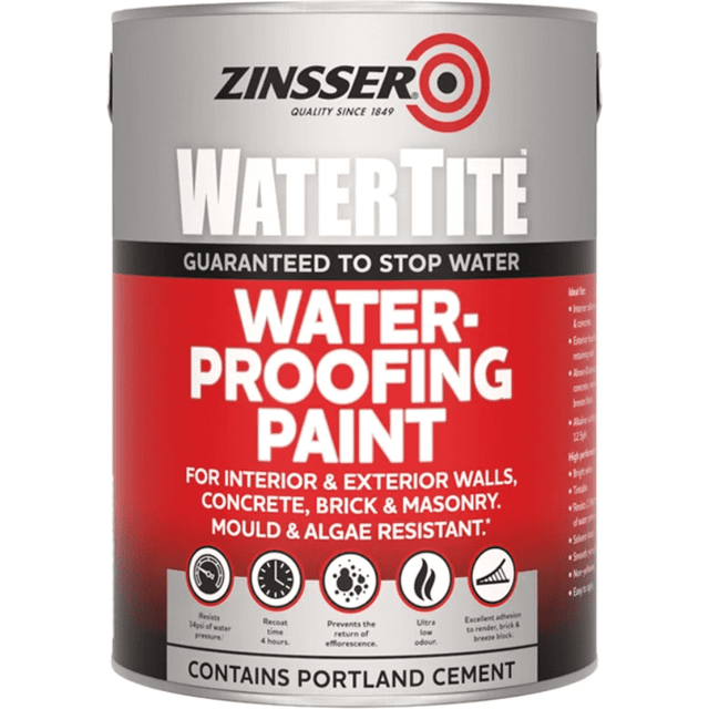 Zinsser watertite 10 litre waterproofing paint mould mildew masonry concrete