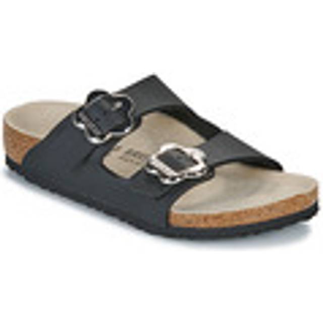 Black Flower Buckle Sandals for Girls