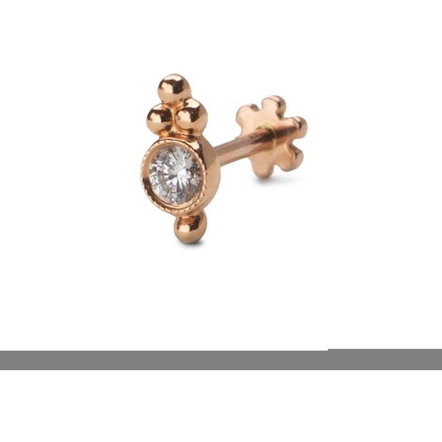 MARIA TASH - 18kt rose gold Ball Trinity single earring - women - Diamond/18kt Rose Gold - OS - Pink