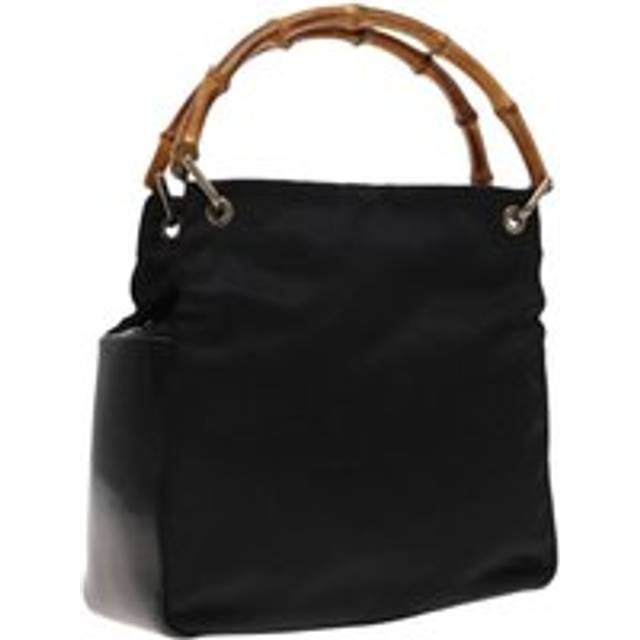Womens Preloved Bamboo Handle TopHandle Bag Wo - Black Handbags - One Size
