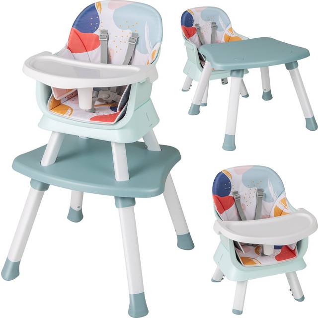 6-in-1 Baby High Chair with 5-Point Harness and Removable Tray-Colourful