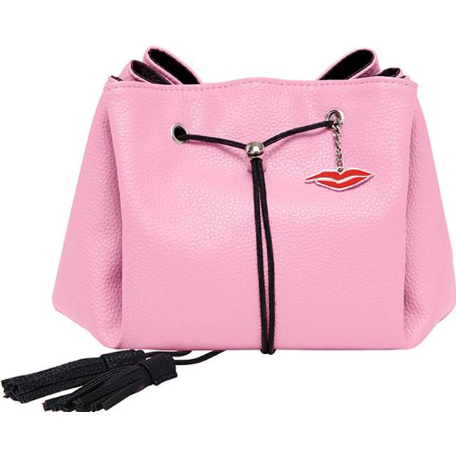 Donna May London Lay Flat Faux Leather Collection Makeup Bag Peony Pin