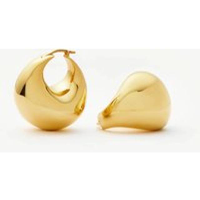 Sculptural Chubby Dome Medium Hoop Earrings | 18ct Gold Plated