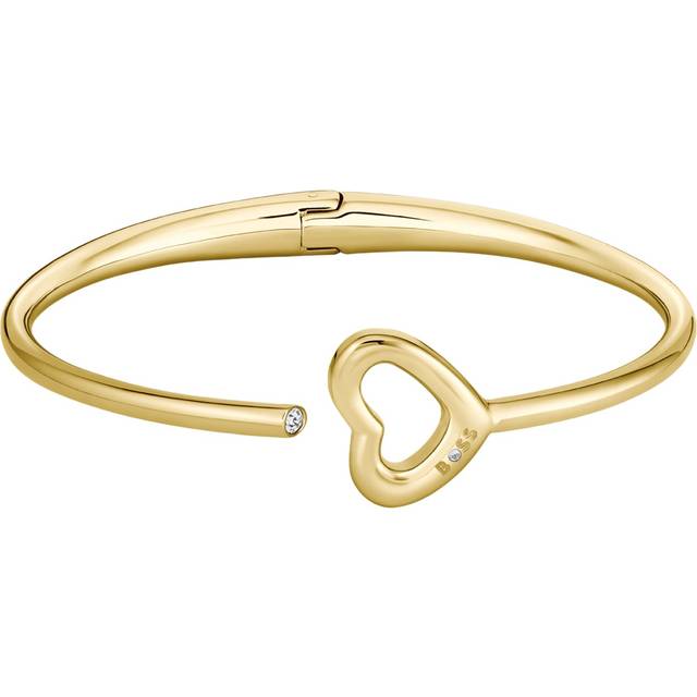 Gold-tone bangle with open-heart detail - Gold tone