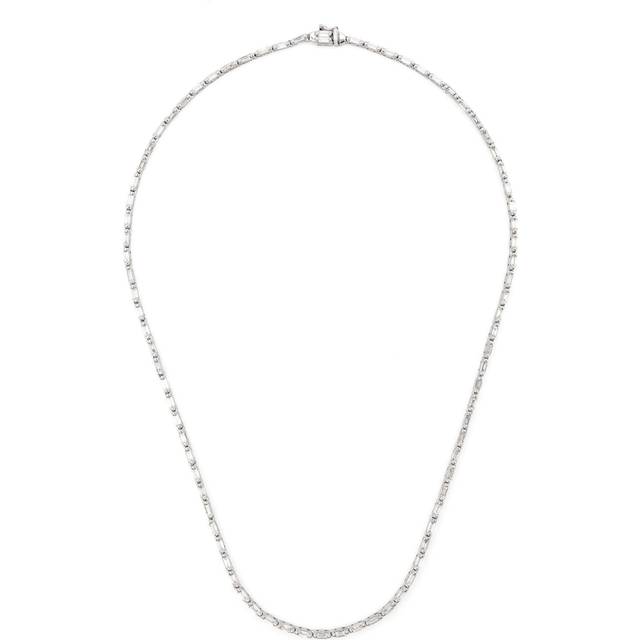 Suzanne Kalan - 18kt white gold Linear diamond tennis necklace - women - 18kt White Gold/Diamond - One Size - Silver