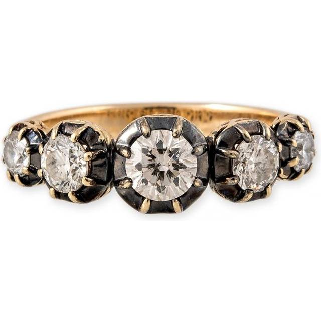 Jacquie Aiche - 14kt yellow gold Sophia diamond ring - women - Diamond/Rhodium/14kt Yellow Gold - 6 1/2