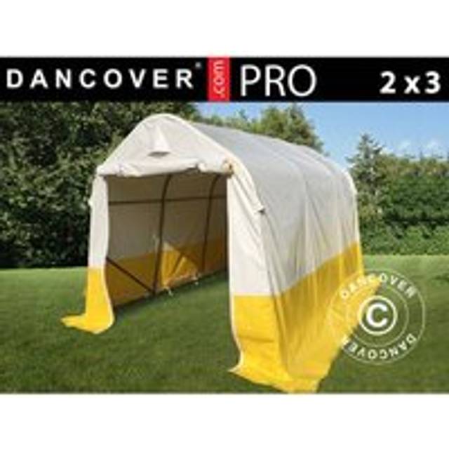 Storage work tent pro 2x3x2 m, pvc, White/Yellow, Flame retardant