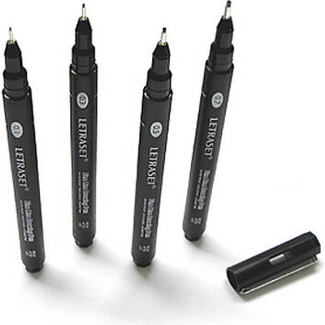 Letraset Black Fineliner - 0.1 Or 0.3 Or 0.5 Or 0.7 - Black Fine Line Liners