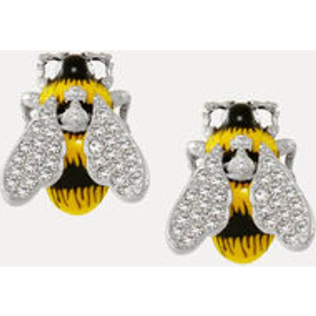 Vivienne Westwood Bumble Bee Earrings Platinum-white-crystal-black-yellow-enamel Platinum-white-crystal-black-yellow-enamel Women - PLATINUM-WHITE-Crystal-BLACK-YELLOW-Enamel - ---