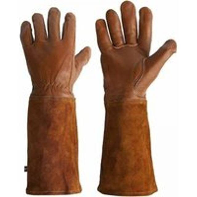 M)Leather lifting gloves for gardening and welding, providing protection against thorns and heat, sold in pairs.