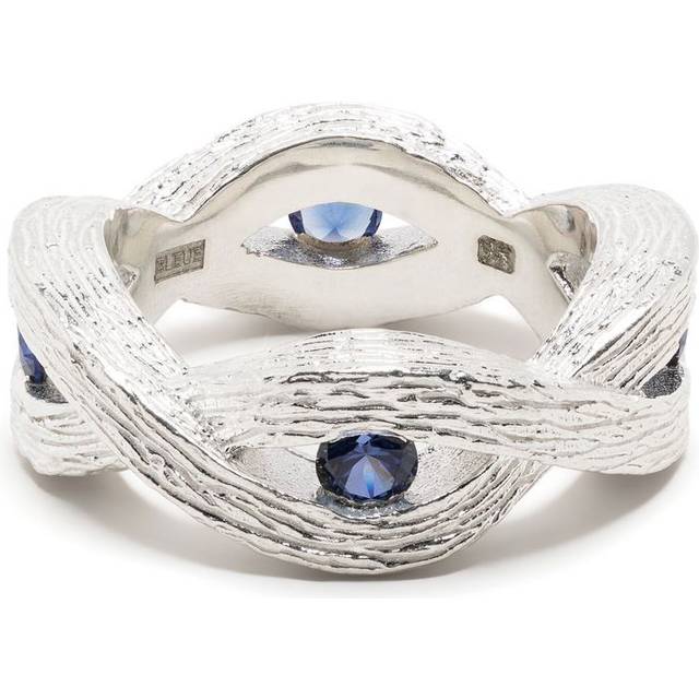 Bleue Burnham - Woven Stem silver sapphire ring - men - Metal - R