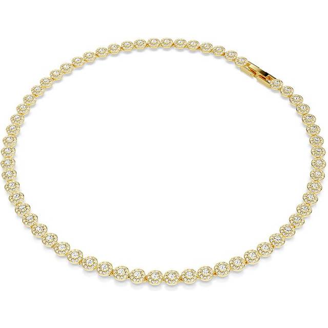 Swarovski Una Angelic Gold Plated Round Cut Necklace and Bracelet Set - 40cm