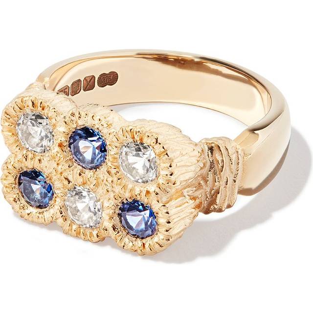 Bleue Burnham - 9kt yellow gold Flowers Grow Together sapphire ring - men - Sapphire/9kt Yellow Gold - O