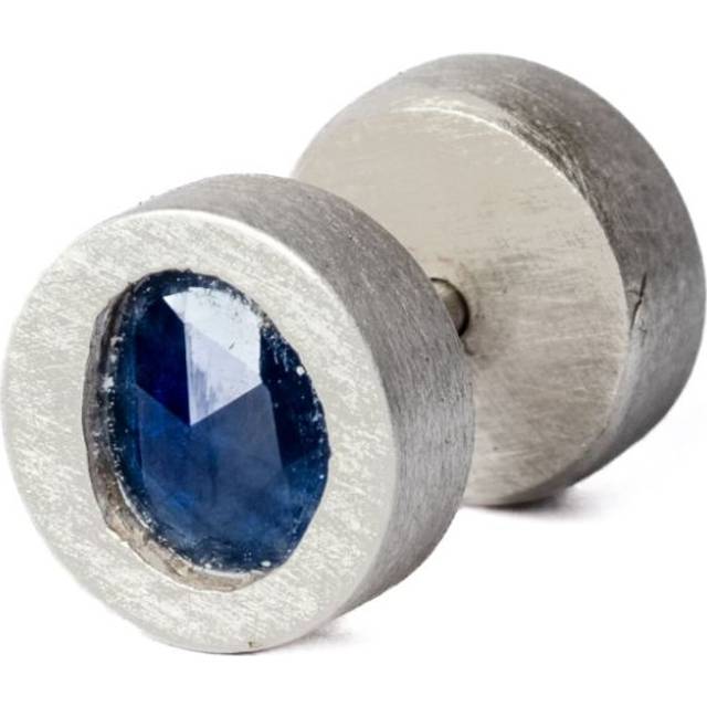 Parts of Four - sapphire-embellished sterling silver stud earring - unisex - Blue Sapphire/Sterling Silver - One Size
