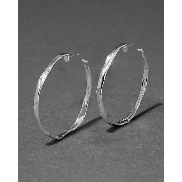 Alexis Bittar Brut Skinny Hoop Earrings in Silver | Statement Jewelry from Alexis Bittar (One Size)