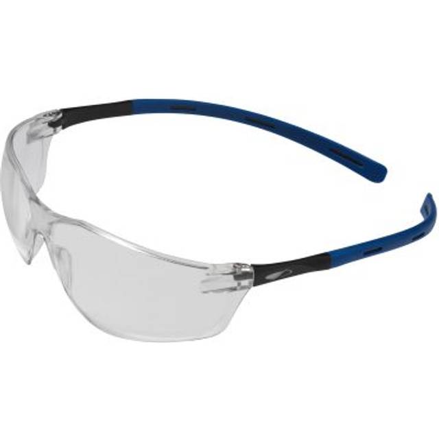 Rigi Lightweight Safety Spectacles - Clear UV385 Lenses - Black / Blue Frames (1RIG23C)