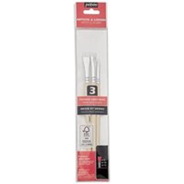 Pebeo White Nylon Short Handle Brush Set of 3
