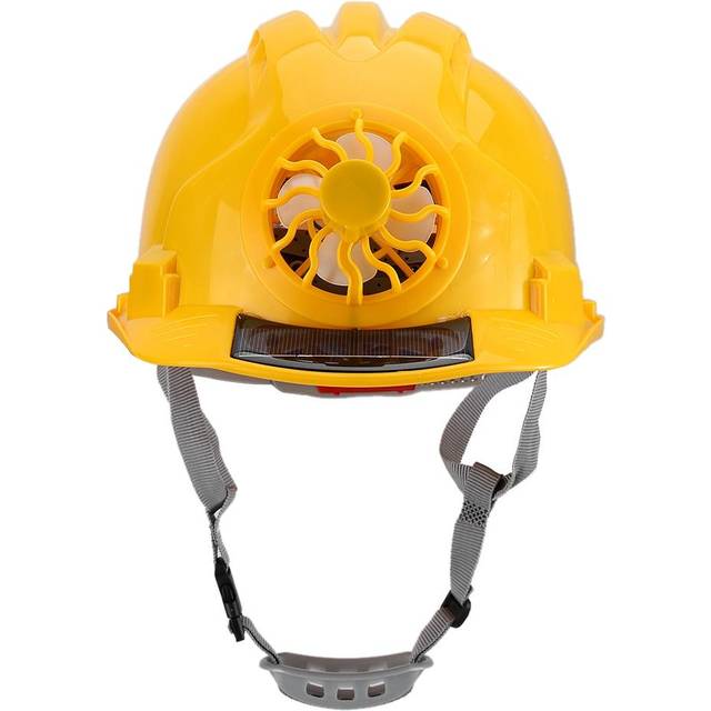 Outdoor Safety Helmet with Solar Power Fan Working Hat Construction Protective Cap Yellow