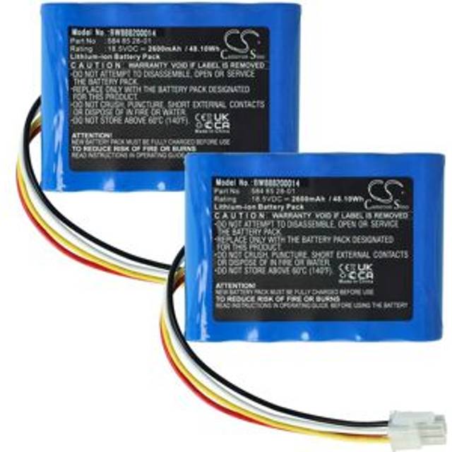 2x Battery compatible with Husqvarna Automower 315X Lawnmower (2600mAh, 18.5 v, Li-ion) - Vhbw