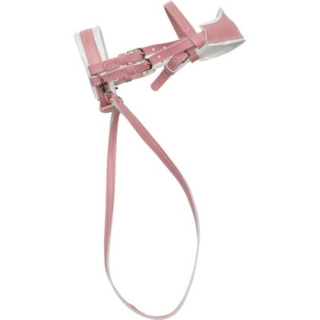Rosa ergonomiskt träns med tyglar till käpphäst och hobby horse