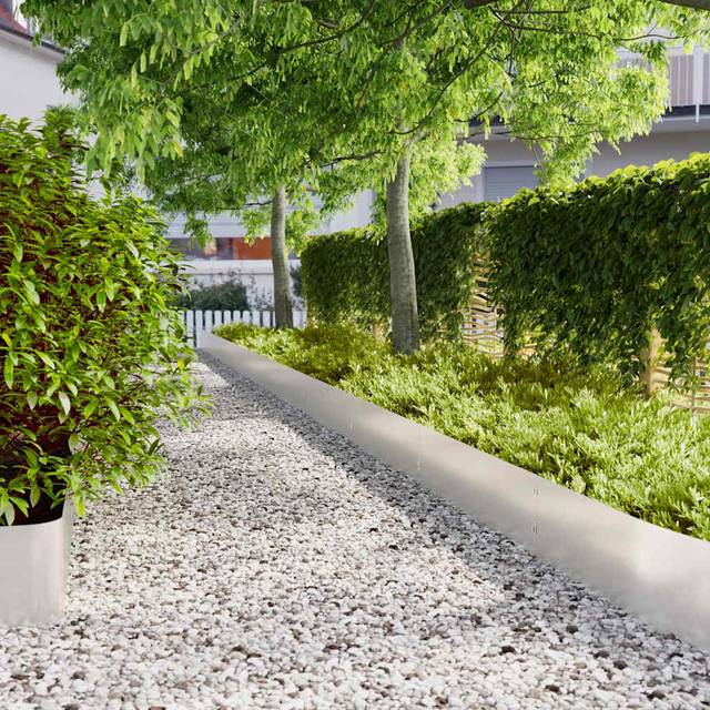 vidaXL Lawn Edgings 10 pcs 25x103 cm Stainless Steel - Silver